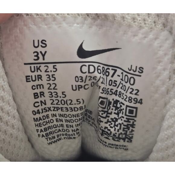 Nike Air Max 90 LTR GS Triple White CD6864-100 Sneakers - 3Y - Girls - Picture 7 of 8